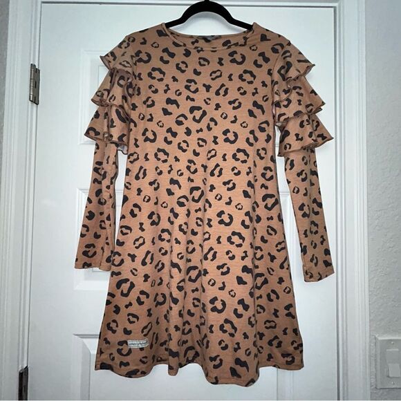 Simply Southern Animal Print Ruffle A-Line Tunic Dress - Picture 1 of 6